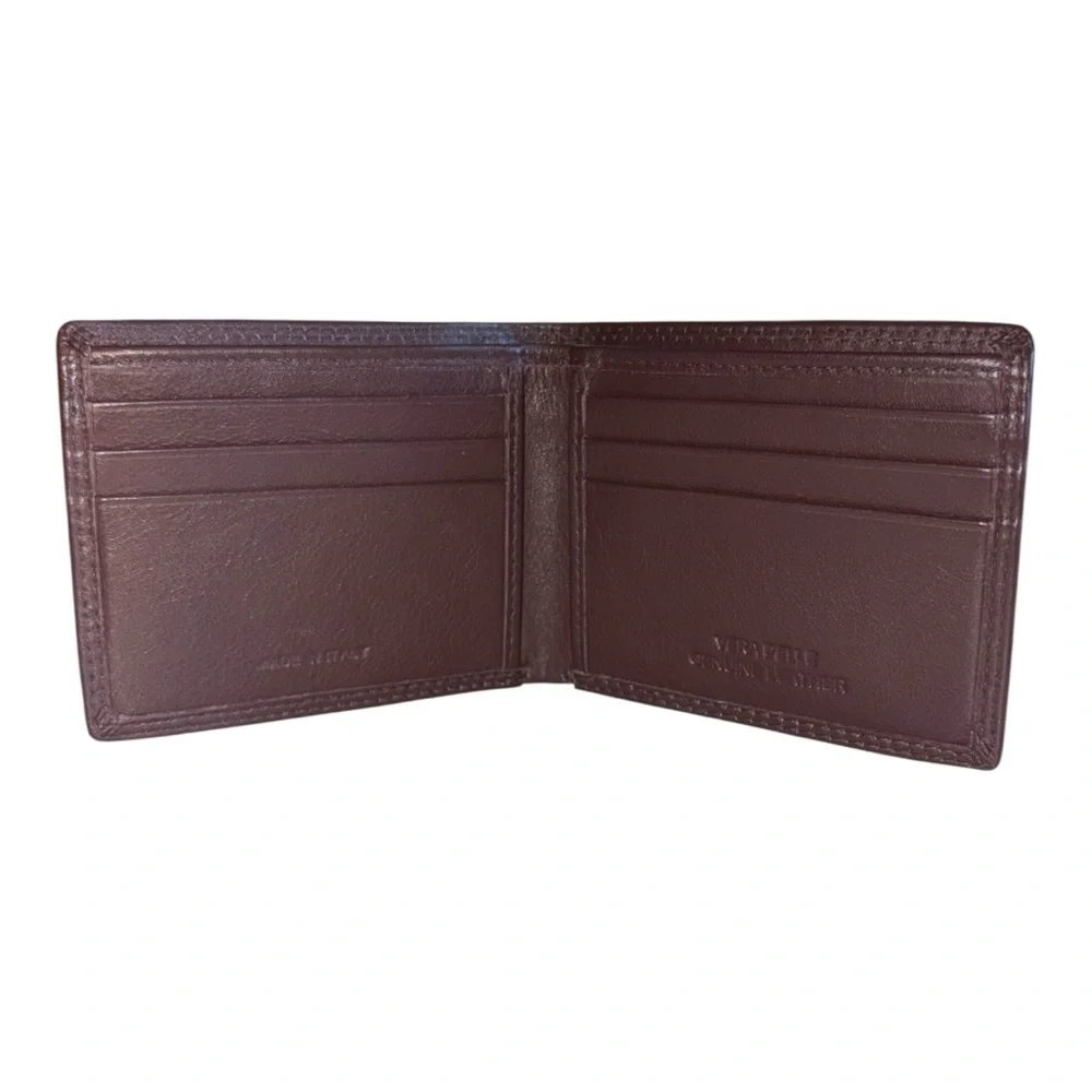 BORGO ETRUSCHI men’s slim bifold leather wallet made in Italy. WLT 5